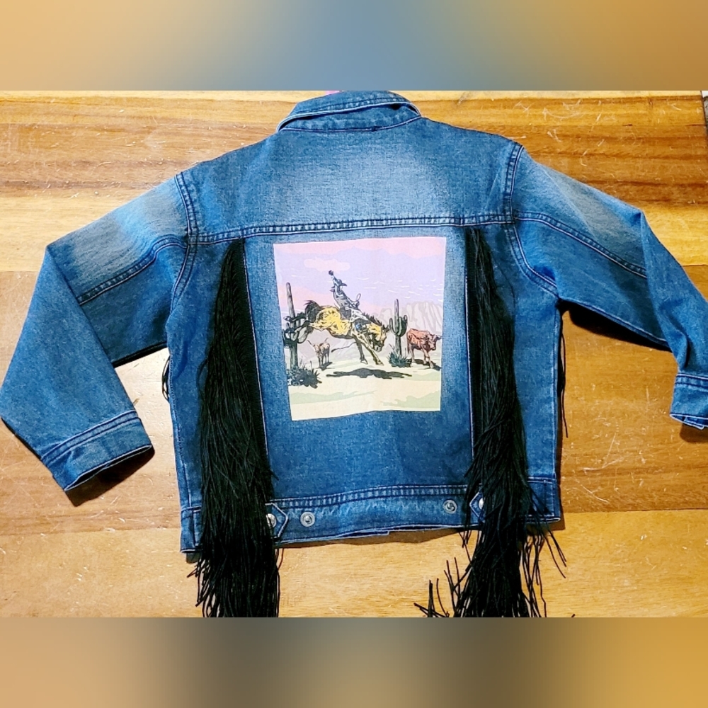 Custom decorated jean jacket